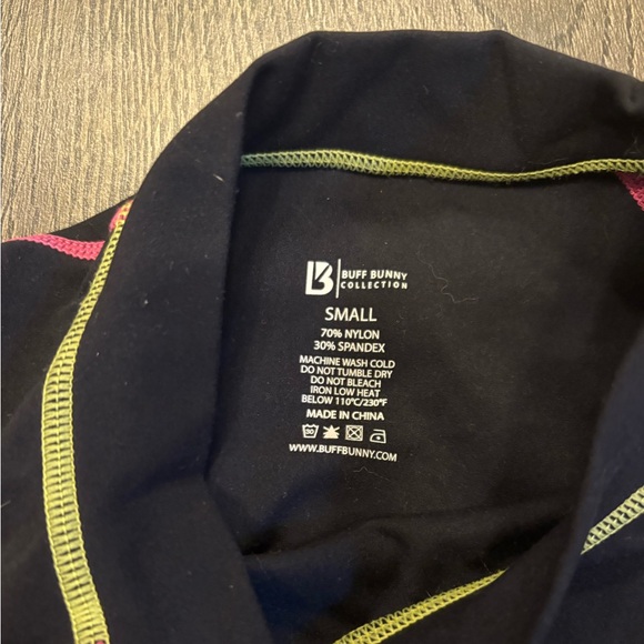 BuffBunny Black Top with Neon Stitching - Picture 2 of 2